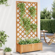 Plantenbak met latwerk 90x35x180 cm massief vurenhout bruin