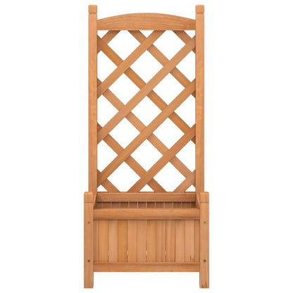 Plantenbak met latwerk massief vurenhout bruin 40 x 30 x 90 cm met latwerk