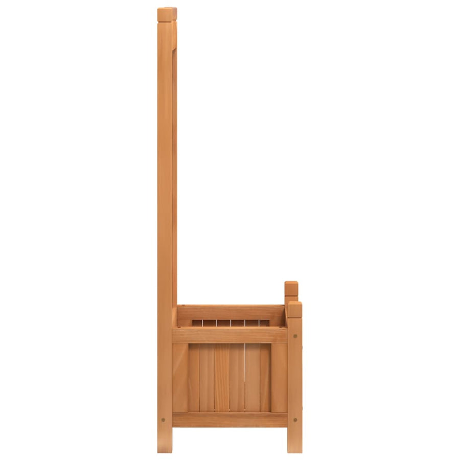 Plantenbak met latwerk massief vurenhout bruin 40 x 30 x 90 cm met latwerk