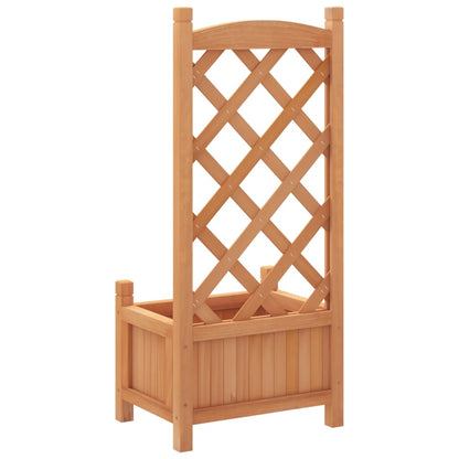 Plantenbak met latwerk massief vurenhout bruin 40 x 30 x 90 cm met latwerk