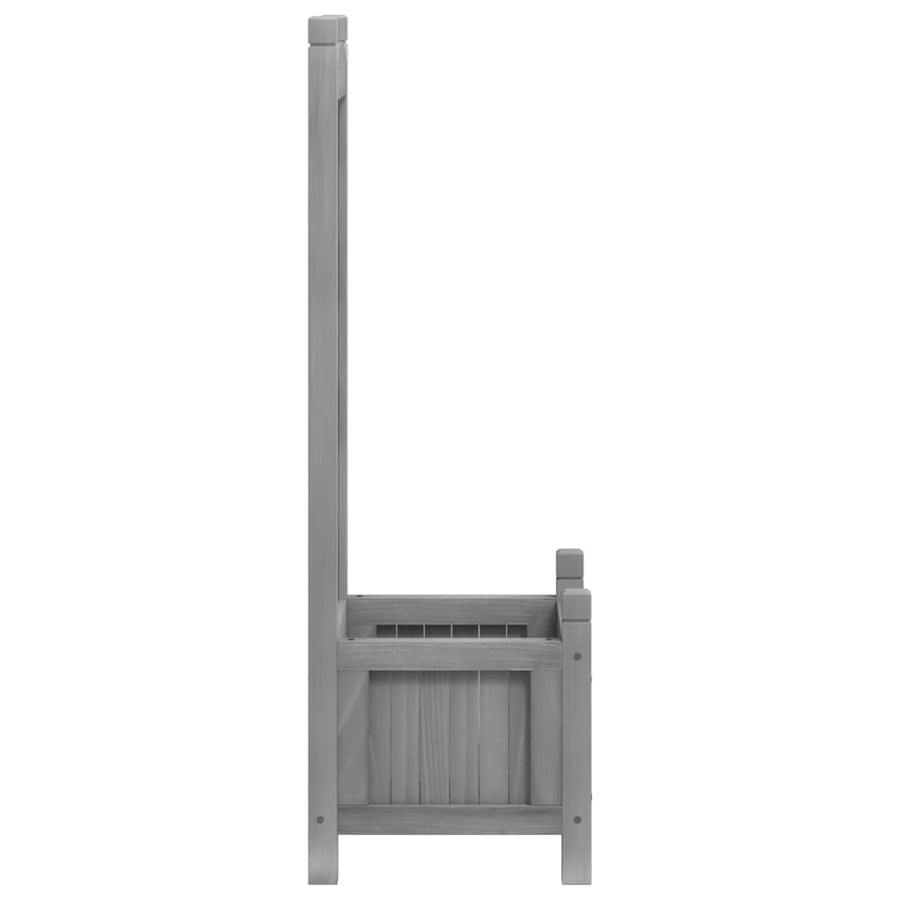 Plantenbak Met Latwerk Massief Vurenhout Grijs