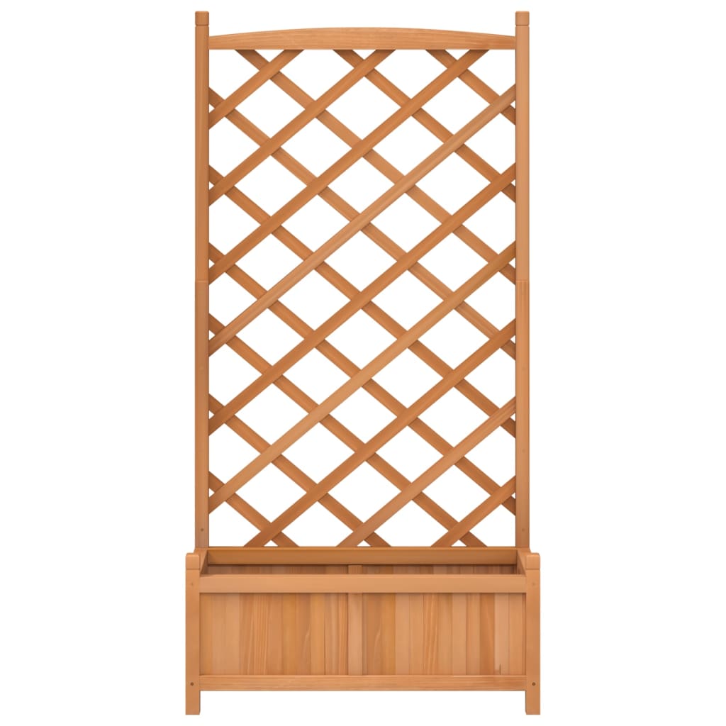 Plantenbak met latwerk massief vurenhout bruin 75 x 35 x 150 cm met latwerk