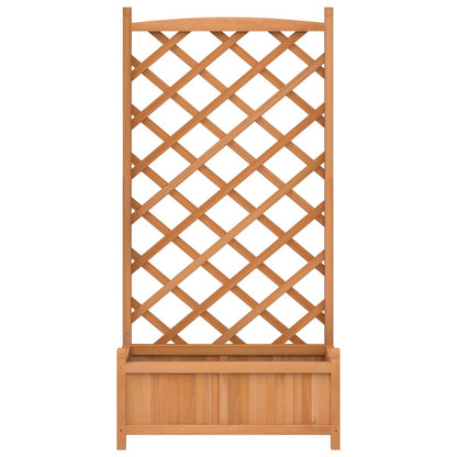 Plantenbak met latwerk massief vurenhout bruin 75 x 35 x 150 cm met latwerk