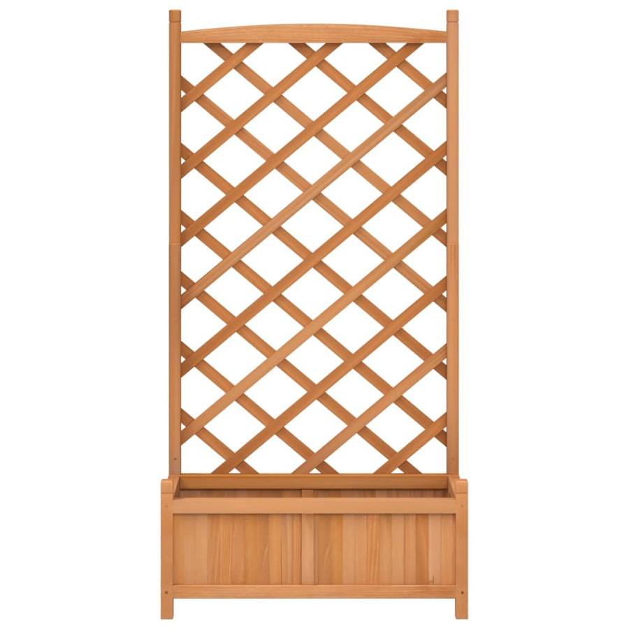 Plantenbak met latwerk massief vurenhout bruin 75 x 35 x 150 cm met latwerk