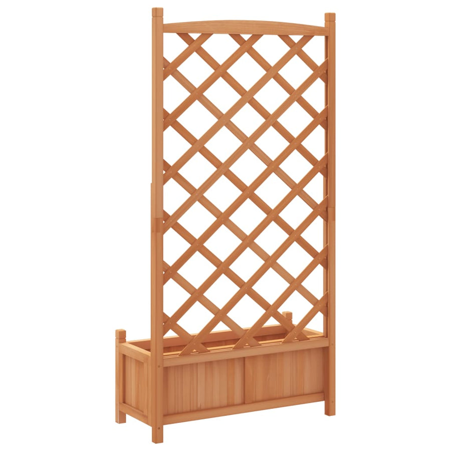Plantenbak met latwerk massief vurenhout bruin 75 x 35 x 150 cm met latwerk