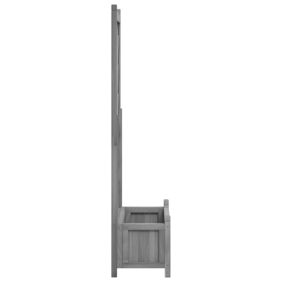 Plantenbak Met Latwerk Massief Vurenhout Grijs