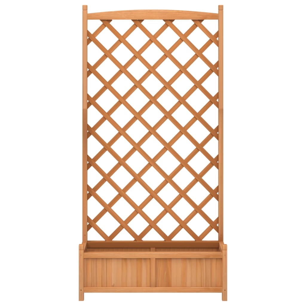 Plantenbak met latwerk massief vurenhout bruin 90 x 35 x 180 cm met latwerk