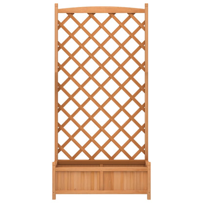 Plantenbak met latwerk massief vurenhout bruin 90 x 35 x 180 cm met latwerk