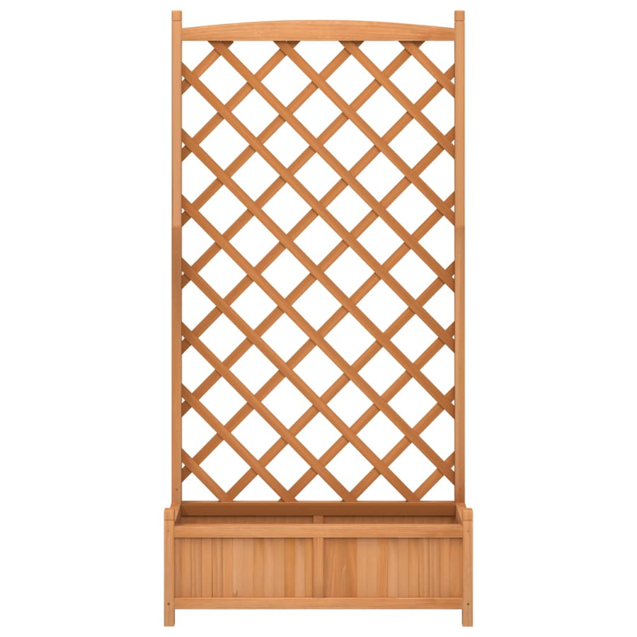 Plantenbak met latwerk massief vurenhout bruin 90 x 35 x 180 cm met latwerk
