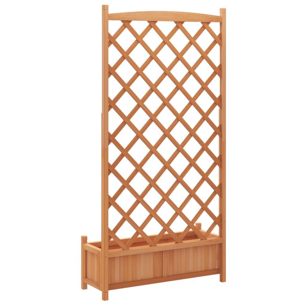 Plantenbak met latwerk massief vurenhout bruin 90 x 35 x 180 cm met latwerk