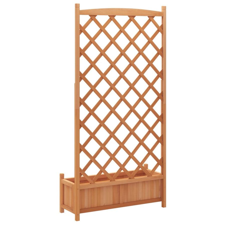 Plantenbak met latwerk massief vurenhout bruin 90 x 35 x 180 cm met latwerk
