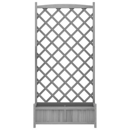 Plantenbak Met Latwerk Massief Vurenhout Grijs
