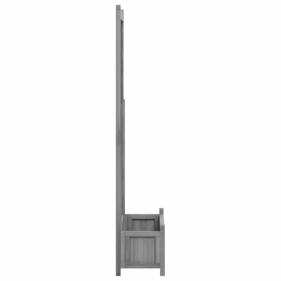 Plantenbak Met Latwerk Massief Vurenhout Grijs