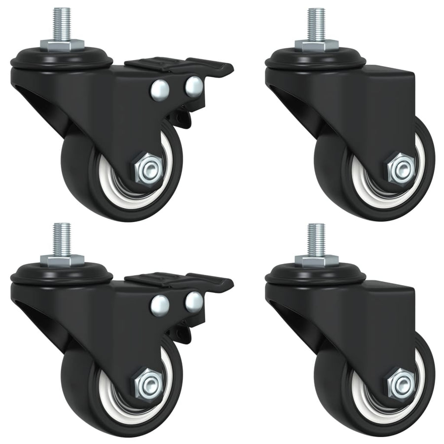 Zwenkwielen 4 Stuks 35 Mm Ijzer Zwart