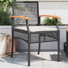 Tuinstoelen 2 St Met Kussens Poly Rattan En Acaciahout Zwart