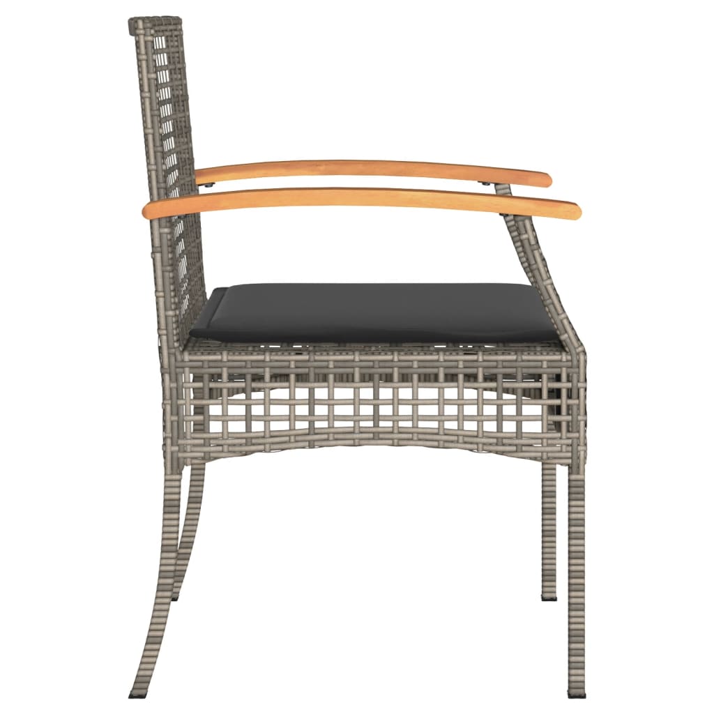 Tuinstoelen 2 St Met Kussens Poly Rattan En Acaciahout Grijs