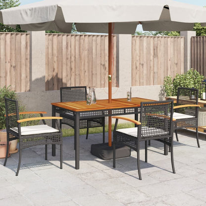 Tuinstoelen 4 St Met Kussens Poly Rattan En Acaciahout Zwart