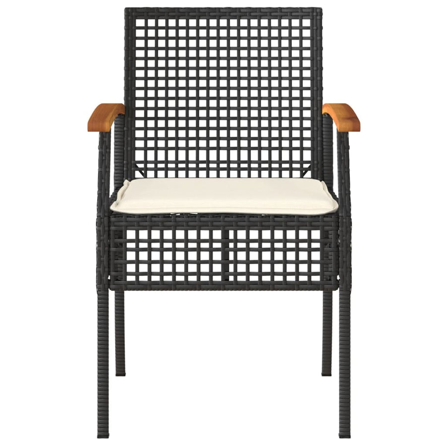 Tuinstoelen 4 St Met Kussens Poly Rattan En Acaciahout Zwart