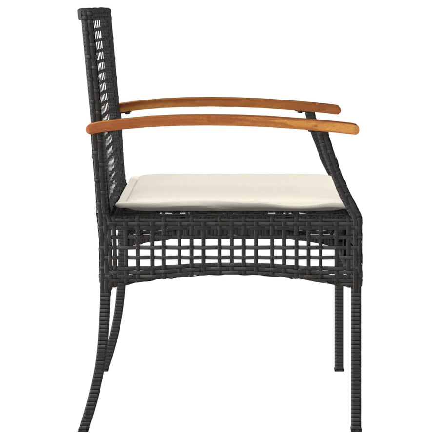 Tuinstoelen 4 St Met Kussens Poly Rattan En Acaciahout Zwart