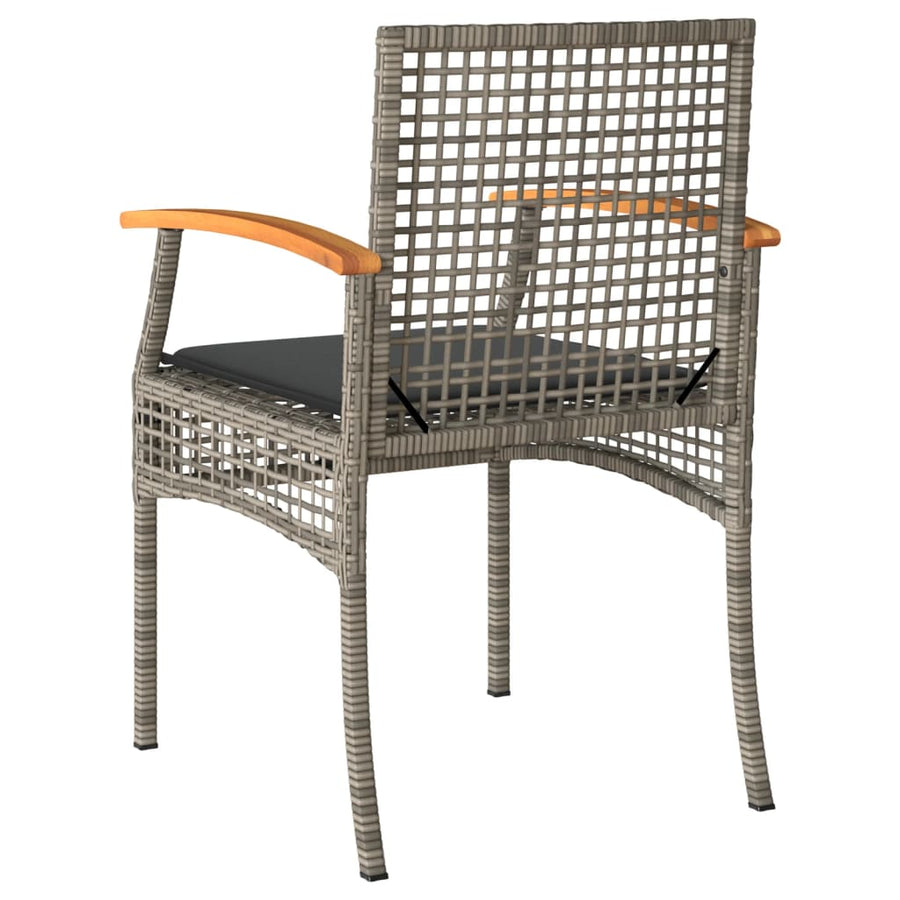 Tuinstoelen 4 St Met Kussens Poly Rattan En Acaciahout Grijs