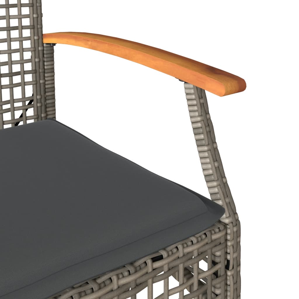 Tuinstoelen 4 St Met Kussens Poly Rattan En Acaciahout Grijs
