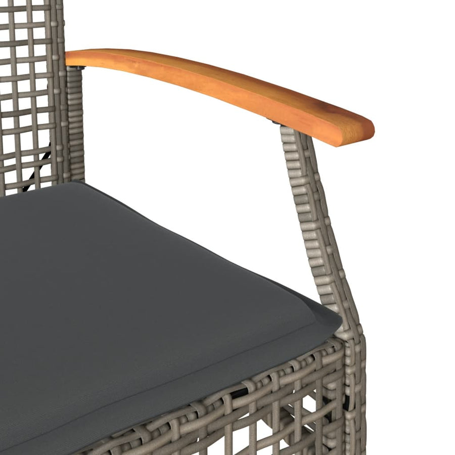 Tuinstoelen 4 St Met Kussens Poly Rattan En Acaciahout Grijs