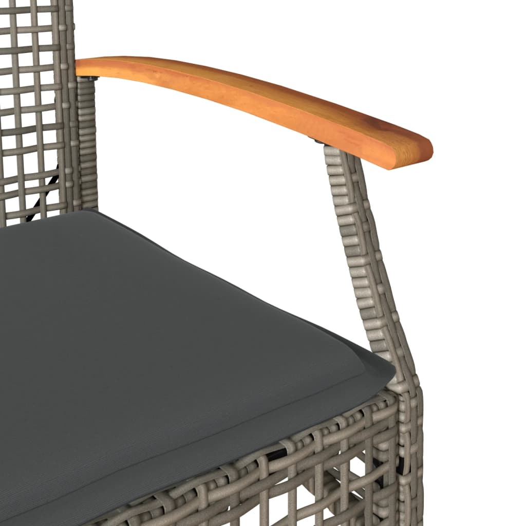 Tuinstoelen 4 St Met Kussens Poly Rattan En Acaciahout Grijs