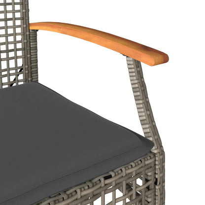 Tuinstoelen 4 St Met Kussens Poly Rattan En Acaciahout Grijs