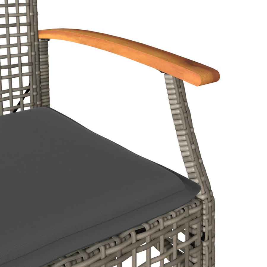 Tuinstoelen 4 St Met Kussens Poly Rattan En Acaciahout Grijs