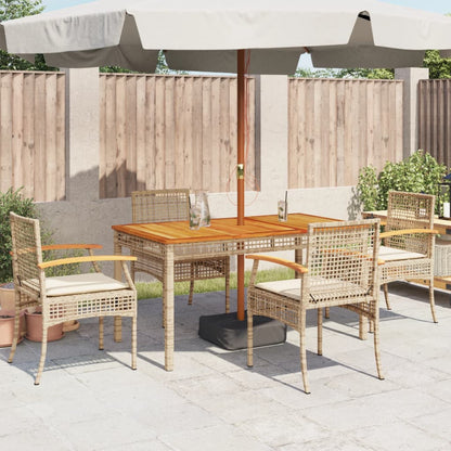 Tuinstoelen 4 St Met Kussens Poly Rattan En Acaciahout Beige