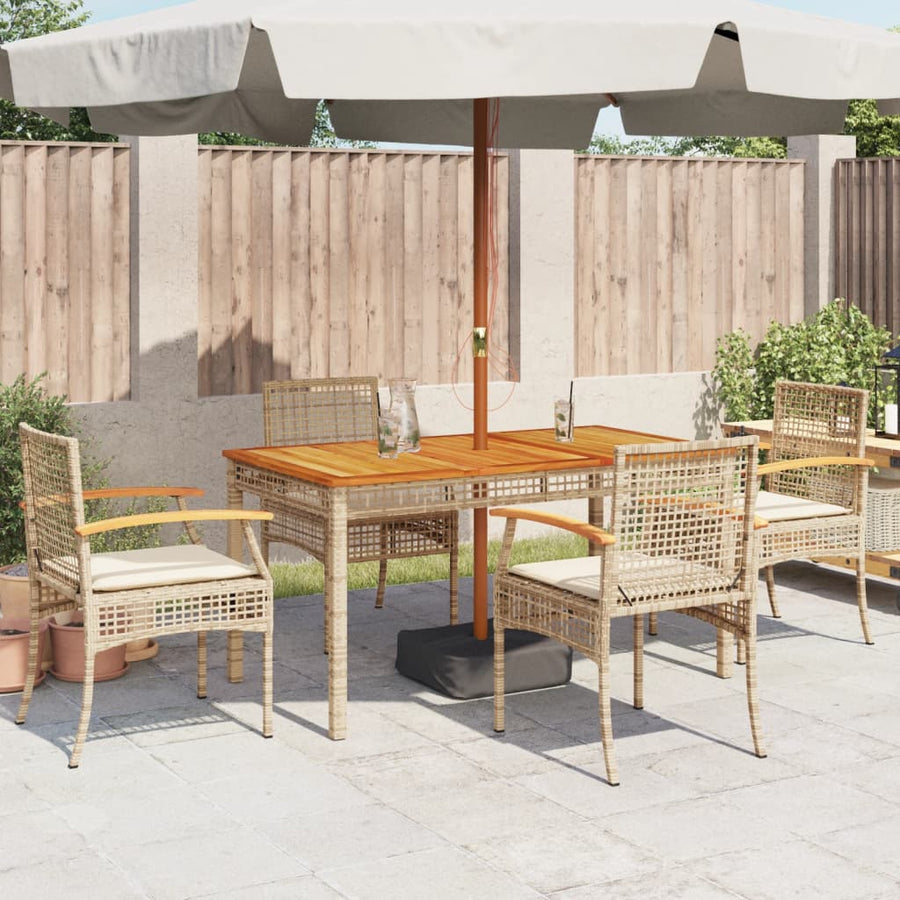Tuinstoelen 4 St Met Kussens Poly Rattan En Acaciahout Beige