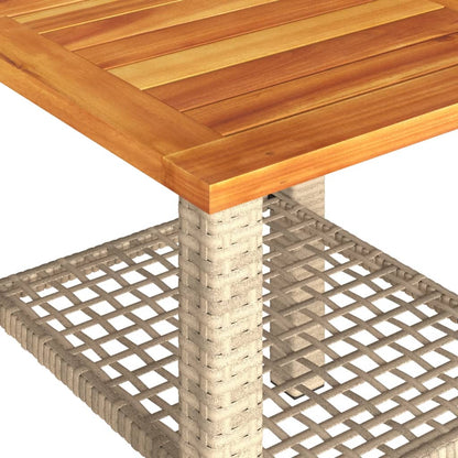 3-Delige Bistroset Met Kussens Poly Rattan En Acaciahout Beige