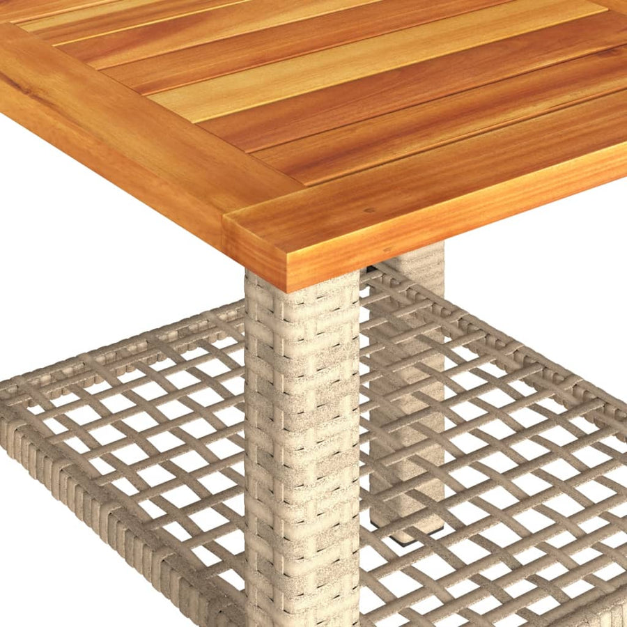 3-Delige Bistroset Met Kussens Poly Rattan En Acaciahout Beige