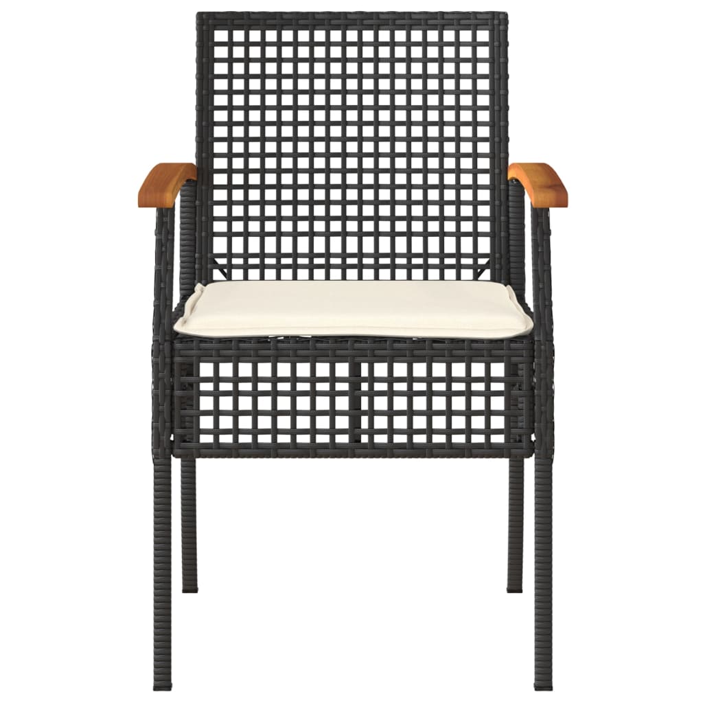 4-Delige Loungeset Met Kussens Poly Rattan Zwart