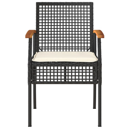 4-Delige Loungeset Met Kussens Poly Rattan Zwart