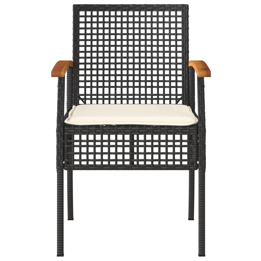 4-Delige Loungeset Met Kussens Poly Rattan Zwart