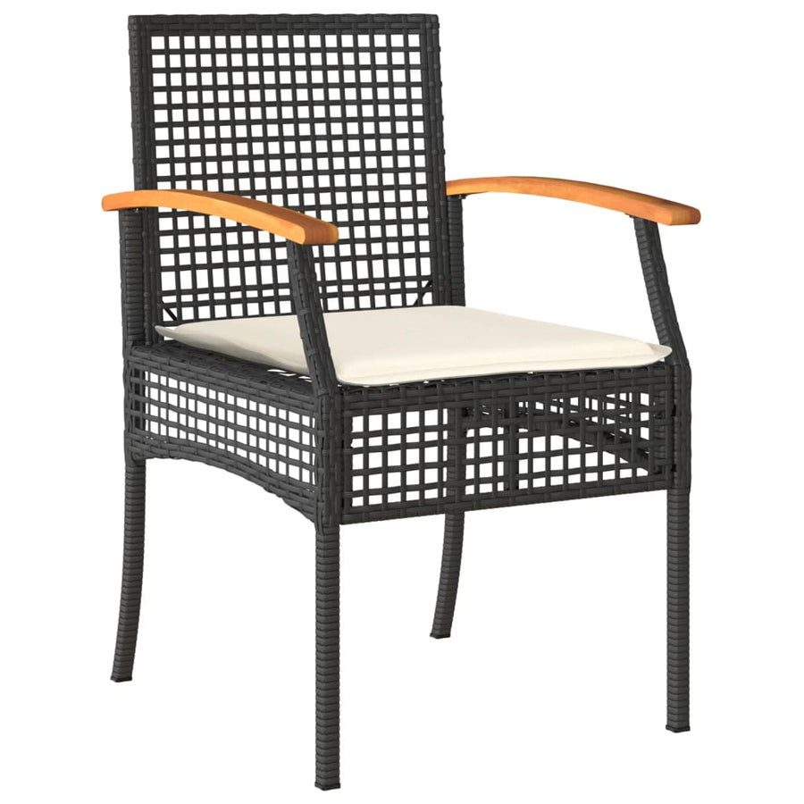 4-Delige Loungeset Met Kussens Poly Rattan Zwart