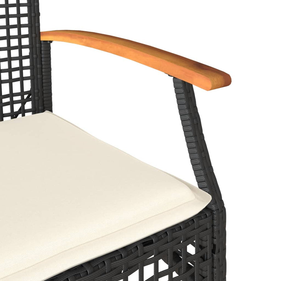 4-Delige Loungeset Met Kussens Poly Rattan Zwart