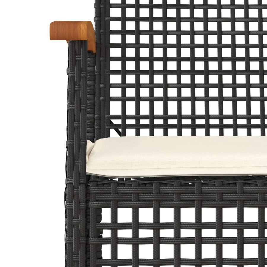 4-Delige Loungeset Met Kussens Poly Rattan Zwart