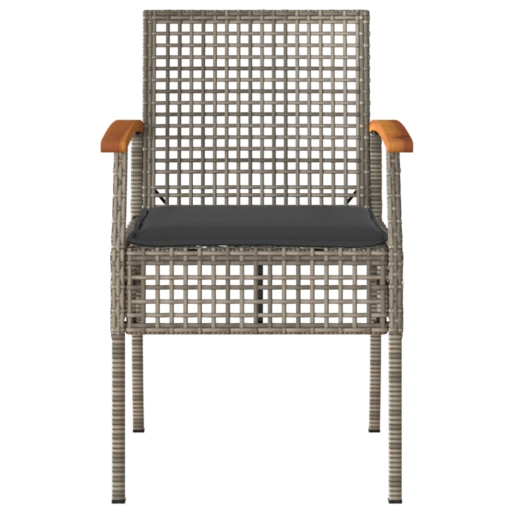 4-Delige Loungeset Met Kussens Poly Rattan Grijs