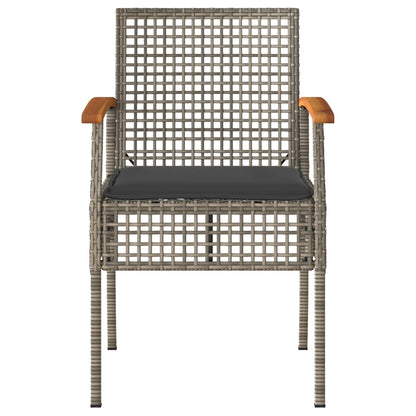 4-Delige Loungeset Met Kussens Poly Rattan Grijs