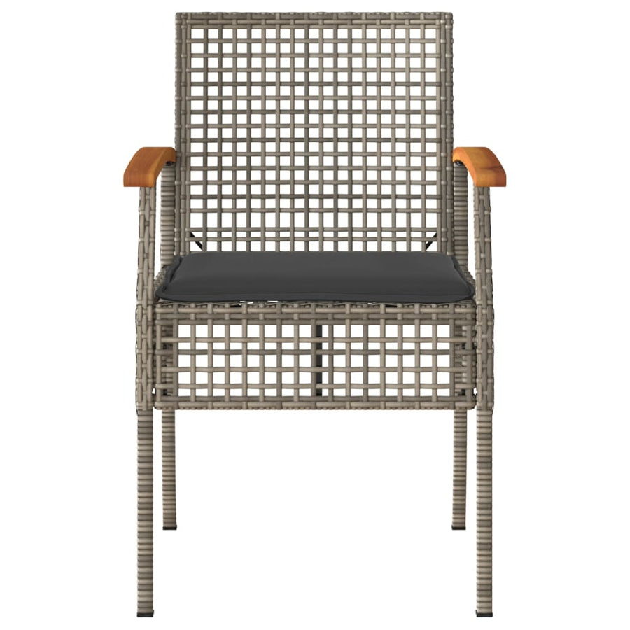 4-Delige Loungeset Met Kussens Poly Rattan Grijs