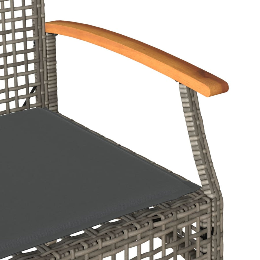 4-Delige Loungeset Met Kussens Poly Rattan Grijs