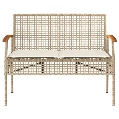 4-Delige Loungeset Met Kussens Poly Rattan Beige