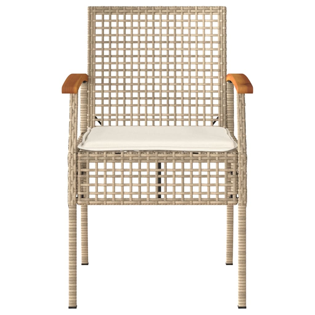 4-Delige Loungeset Met Kussens Poly Rattan Beige