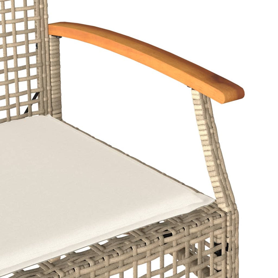 4-Delige Loungeset Met Kussens Poly Rattan Beige