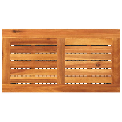 Tuintafel 70X38X42 Cm Poly Rattan En Acaciahout Zwart