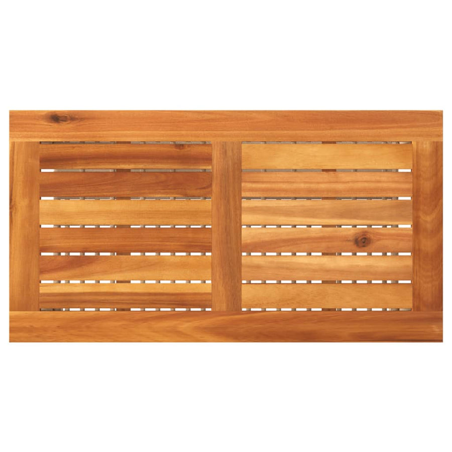 Tuintafel 70X38X42 Cm Poly Rattan En Acaciahout Beige