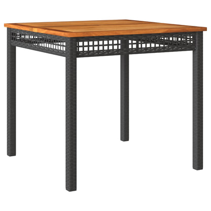 Tuintafel Poly Rattan En Acaciahout 80 x 80 x 75 cm