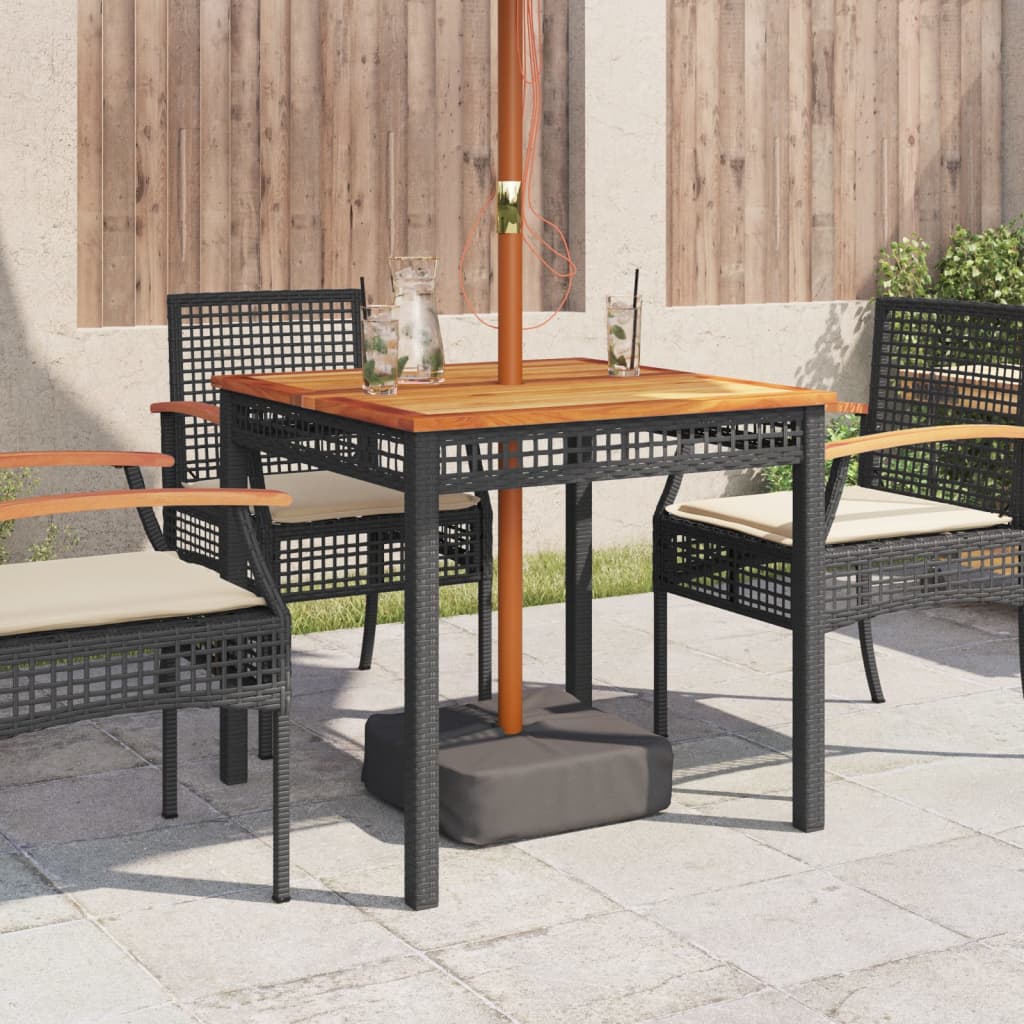 Tuintafel Poly Rattan En Acaciahout 80 x 80 x 75 cm
